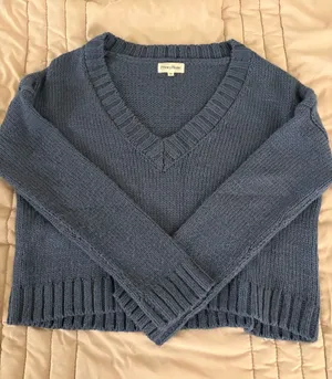 REVOLVE Privacy Please Blue V-Neck Knitted Sweater thumbnail 1