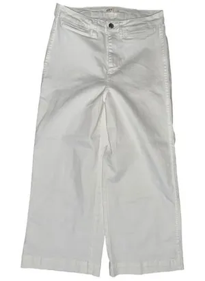 Oat New York Women’s Size 6 28 White Wide Leg High Rise Cropped Denim Jeans thumbnail 1