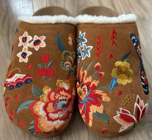 Johnny was TALINE MULE suede clog embroidered size 6 thumbnail 1