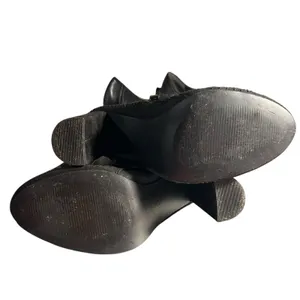 Boots Ankle Black SZ 9 Sparkle Slouch Block Heel Zip Side Forever Booties Goth thumbnail 7