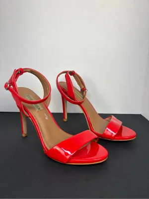 Steve Madden Red Patent Stiletto Ankle-Strap Sandals thumbnail 2
