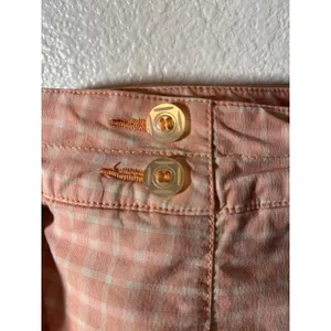 Dockers Vintage Women Size 2 Skort Peach Check Plaid Golf Athleisure Zip Pockets thumbnail 3