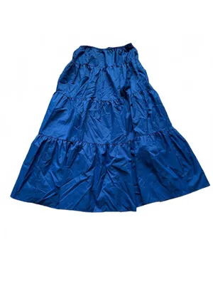 Staud Lucca Tiered Maxi Skirt Drawstring Nylon Cobalt Blue Women Size Small NWT thumbnail 4