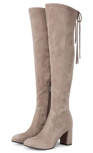 Marc Fisher LTD Alina OTK Boots Womens 10 Taupe Block Heel Cottagecore Soft Girl thumbnail 1