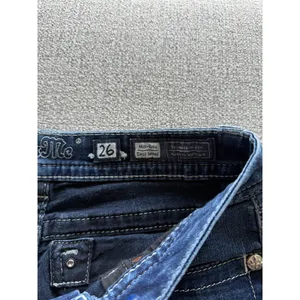 Miss Me Easy Skinny Jeans Womens 26 Dark Wash Embellished Sequin Flap Pocket Mid thumbnail 6