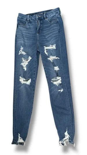 American Eagle The Dream Jean Distressed Skinny Jeans Size 4 Regular Stretch‎ thumbnail 1