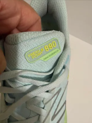 New Balance Women's Mint Blue and Lime Green Running Sneakers thumbnail 8