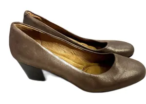 Sofft‎ Lana Ballet Pump Heels Metallic Silver Champagne Classic Leather Size 7.5 thumbnail 1