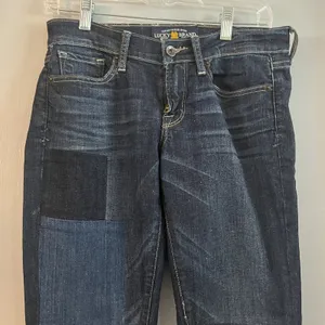 Lucky Brand Womens Regular Charlie Skinny Dark Wash Patchwork Jeans‎ Sz 4 thumbnail 2