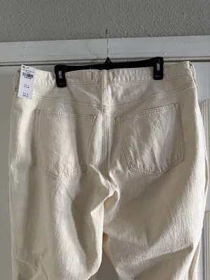 Abercrombie & Fitch Curve Love High Rise Boot Cut Jeans Size 30‎ Cream Color thumbnail 7