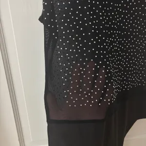 Black Mesh Rhinestone Sheer Bodysuit L Club Going Out Festival Sparkly Glam thumbnail 7