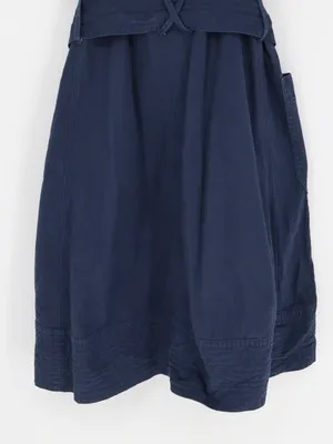 Everlane Denim Apron Midi Dress Women’s Large Navy Organic Cotton Belted Pockets thumbnail 11
