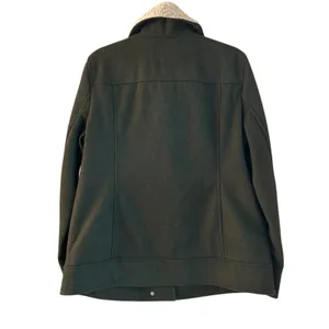 A New Approach Women Moto Jacket Size XL Earthy Green‎ Sherpa Assymetrical Zip thumbnail 2