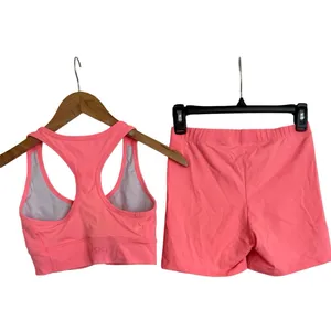 Saski Pink Bike Shorts and Sports Bra Two Piece Set Size Small‎ S Pink thumbnail 6