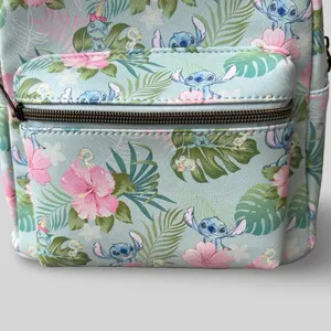 Loungefly Disney Lilo & Stitch Tropical Floral Mini Backpack Pastel Blue Vegan thumbnail 6