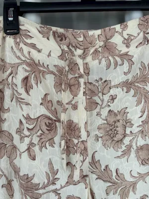 Sag Harbor Women's Size 14 Cream & Tan Floral Casual Straight Leg Pants Cottage thumbnail 4