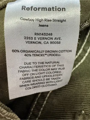 Reformation Cowboy High Rise Straight Jeans Kalamata Green Size 26 thumbnail 6