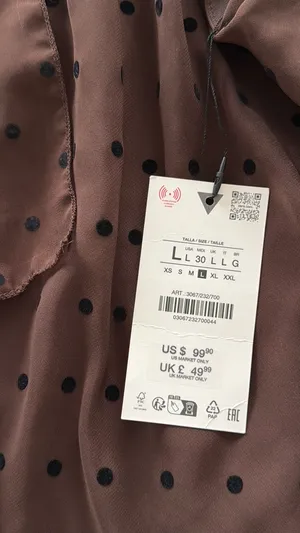 ZARA Polka Dot Scarf Maxi Dress thumbnail 14