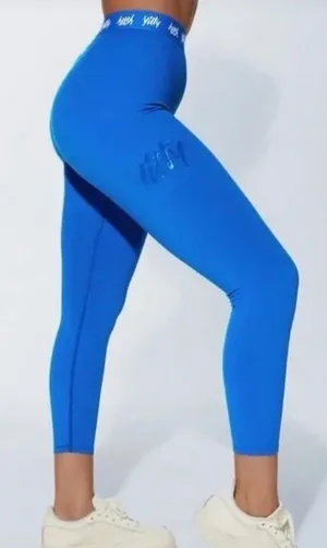 Yitty logo leggings bright cobalt blue L thumbnail 1