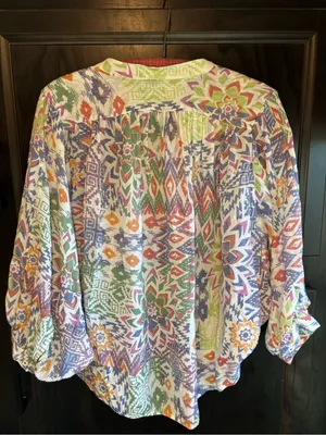 Maeve Anthropologie Boho Aztec Print Kimono Blouse Oversized Small thumbnail 3