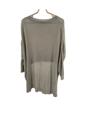Pull&Bear oversized fine-knit sweater dramatic high-low asymmetrical hem linen S thumbnail 2