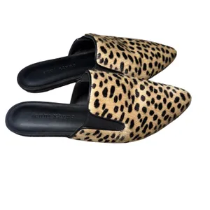 Jenni Kayne Mule‎ Slides Womens 37 Leopard Calf Hair Pointed Toe Flats Excellent thumbnail 2