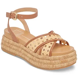 Dolce Vita Wriley Crossband Raffia Woven Demi Wedge Sandals size 9 thumbnail 1