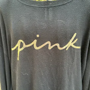Pink VS Victoria Secret Black & Gold Sleep Tee Shirt​ thumbnail 2