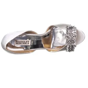 New. Womens Badgley Mischka Nikki Peep Toe Heels, White. Retails $245 thumbnail 5