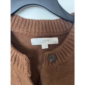 Loft Waisted Patch Pocket Cardigan XS Rust Brown thumbnail 3