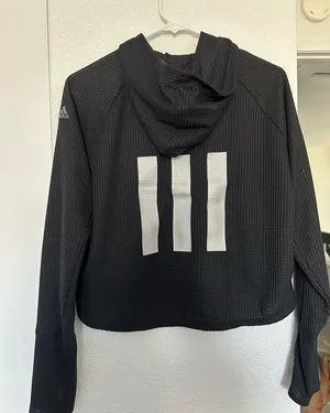 Adidas back 3 striped hoodie thumbnail 4