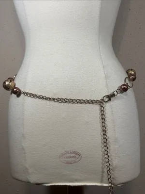 Bronze Gold Tone Chain Y2K Belt Necklace Waist Chain Boho thumbnail 2