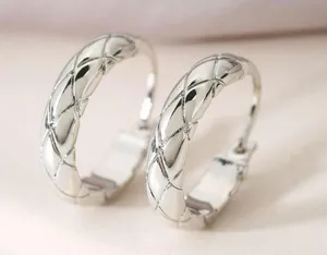 Polished Metal Texture Silver Hoop Earrings for Women thumbnail 2