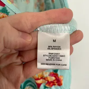 OLIVE & OAK LULUS Sleeveless Floral Maxi Dress Aqua Blue Pink Tropical Hawaiian thumbnail 11