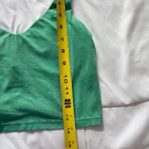 OFFLINE by Aerie Real Me Strappy Sports Bra Green V-Neck Crop Tank Medium Active thumbnail 2