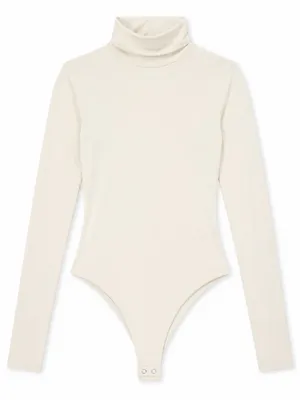 Naked Wardrobe Ivory Turtleneck Long Sleeve Stretch Bodysuit Size Medium thumbnail 2