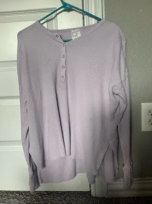 Aerie Waffle knit purple top thumbnail 1
