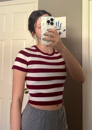 Striped Cropped Tee  thumbnail 1