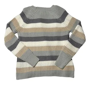 Sincerely Jules Neutral Striped Sweater Bundle M Coastal Grandma Cozy Knit Oversized thumbnail 9
