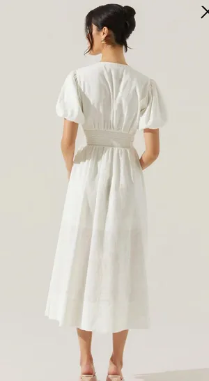 ASTR the Label White Midi Linen Dress thumbnail 3