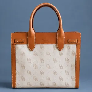 Vintage Dooney & Bourke Italy DB Monogram Canvas Leather Tote Tan Cream Preppy thumbnail 2