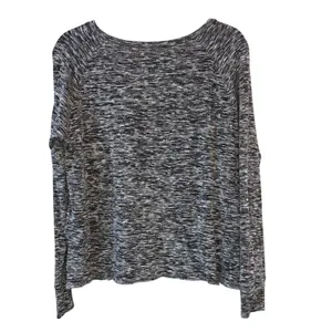 American Eagle Marled‎ Black & White Textured LS Top thumbnail 4