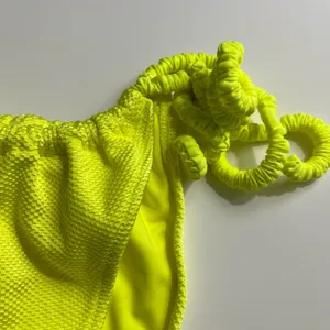 Aerie • NWT Neon Lemon Vibrant Yellow Bikini Bottoms Scrunch Tie thumbnail 3