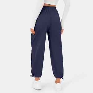 Breezeful High Waisted Drawstring Side Pocket Split Hem Joggers Small thumbnail 3