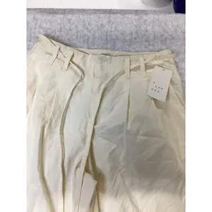 A New Day Womens Cream White Wide‎ Leg Pleated High Rise Pants Size 4 NWT 443W thumbnail 2