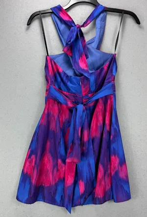 NWT Majorelle Hepburn Halter Mini Dress S Tie Dye Festival Fairy Boho Colorful thumbnail 1
