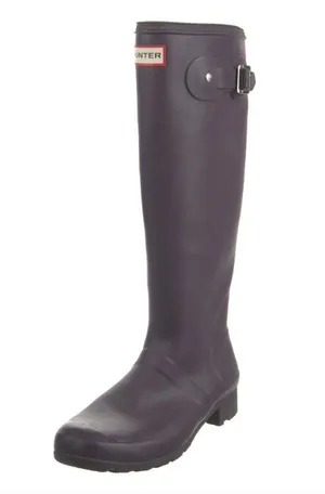 Hunter Original Tall Wellington Rainboots - Dark Purple Matte thumbnail 3