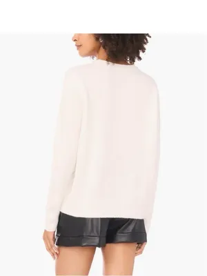 Vince Camuto Cream Crewneck Sweater with Blue & Red Swiss Alps Graphic thumbnail 3
