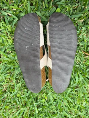 Autenti Taupe Suede Cork Footbed Sandals Double Strap Slide US 9.5 thumbnail 5