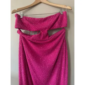 Oh Polly Embellished Cut Out Provence Maxi Dress in Fuchsia Size 12 thumbnail 4